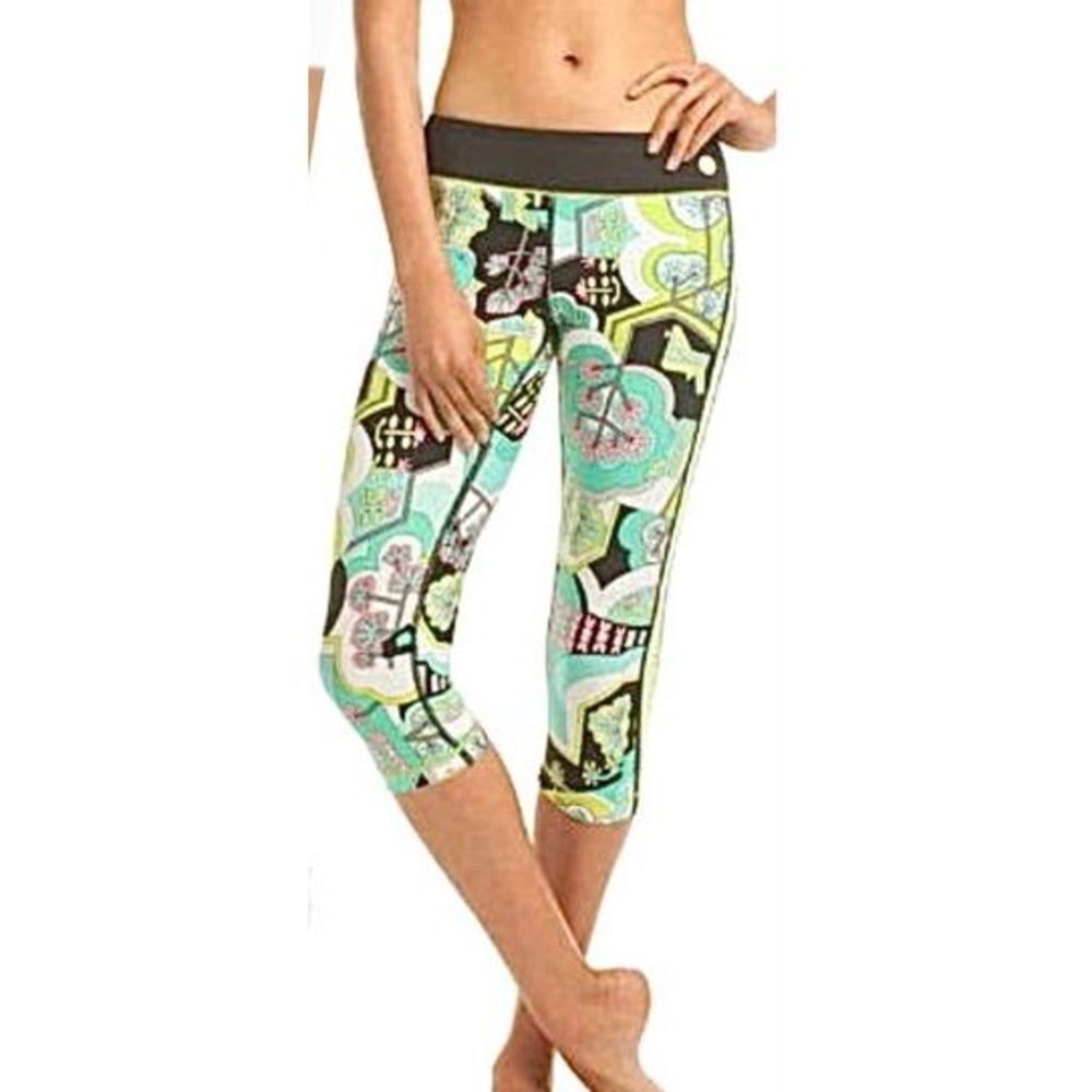 Trina Turk Modern Garden Capri Green Blue Leggings